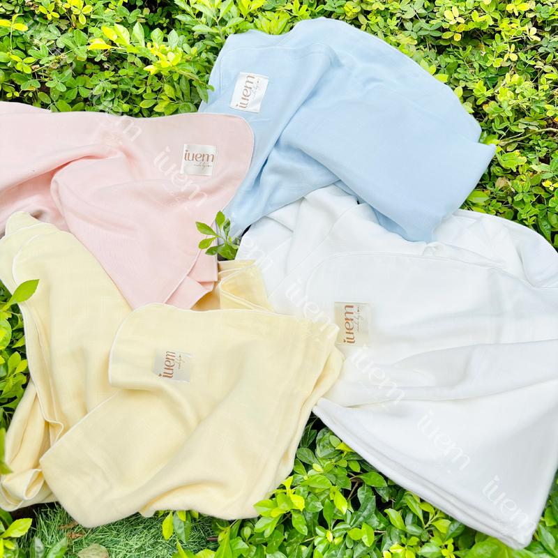 iuem KHĂN TẮM SỢI TRE LỤA KHỔ TO 95*110cm, 4 LỚP KÉP cho bé từ sơ sinh có thể làm chăn, chất sợi tre mềm mịn, thoáng mát, mát tay (kích thước +-2cm)