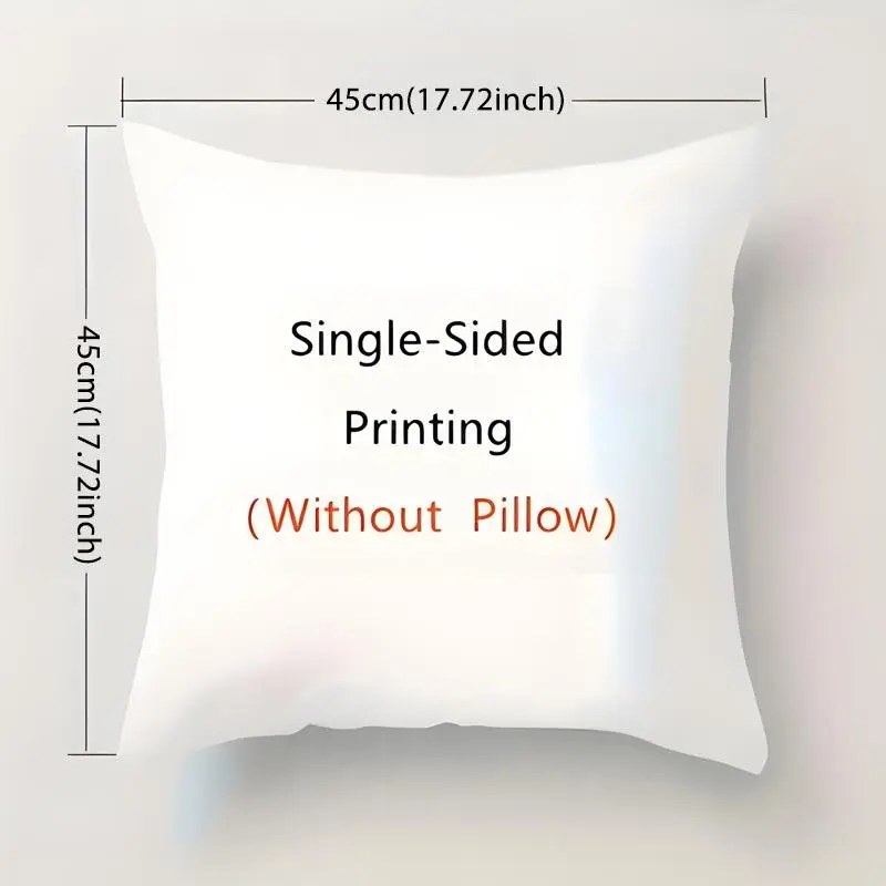 Cartoon Gingerbread Man Pattern Cushion Cover, 1 Count Square Throw Pillow Cover, Household Decoration Supplies for Home Living Room Sofa Bed 1