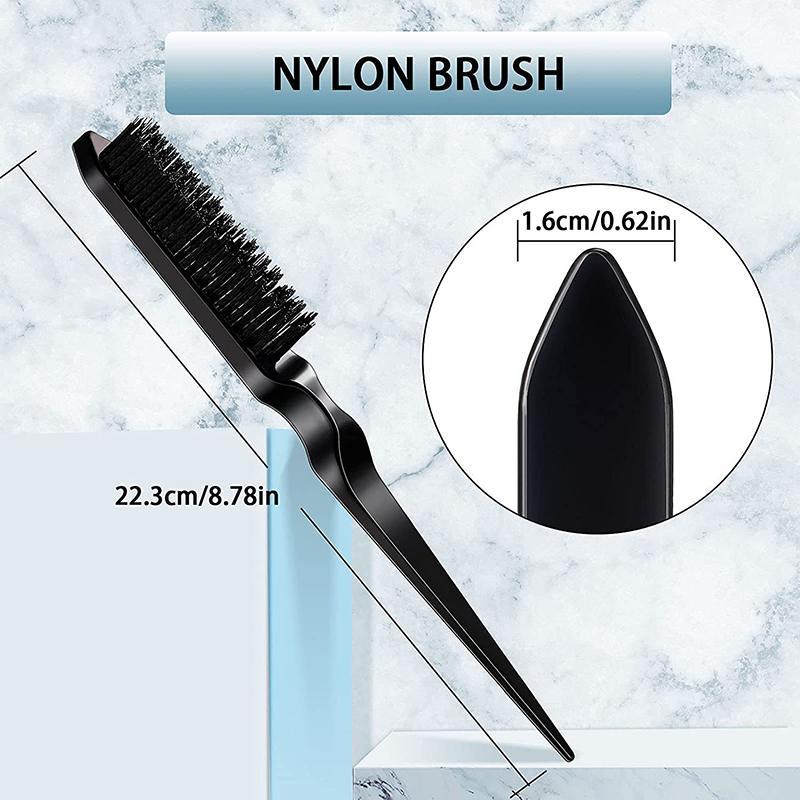 2pcs Comb Set, Pointy Tail Fine Tooth Comb And Bristle Fluffy Styling Comb with Anti Slip Handle Set, Hairdressing Comb For Women 6