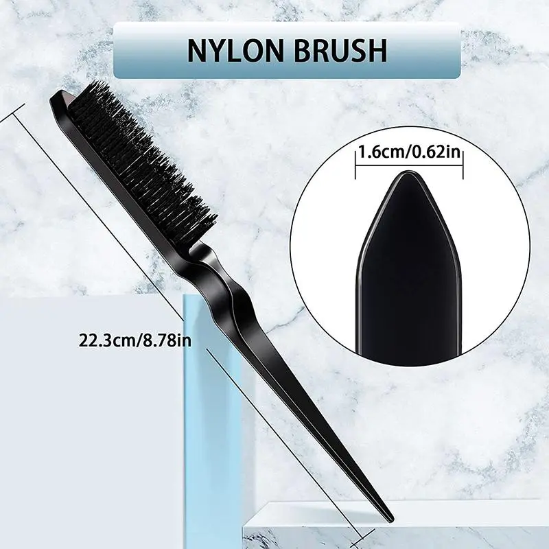 2pcs Comb Set, Pointy Tail Fine Tooth Comb And Bristle Fluffy Styling Comb with Anti Slip Handle Set, Hairdressing Comb For Women 6