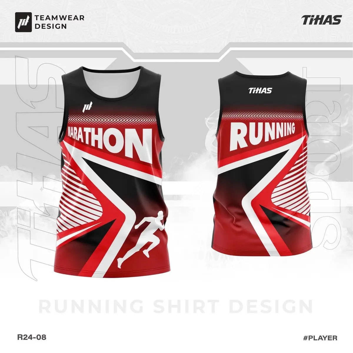 Áo chạy bộ Nam Nữ MARATHON R24-08 vải co dãn, thoáng khí, hút mồ hôi nhanh - Tim, Sport