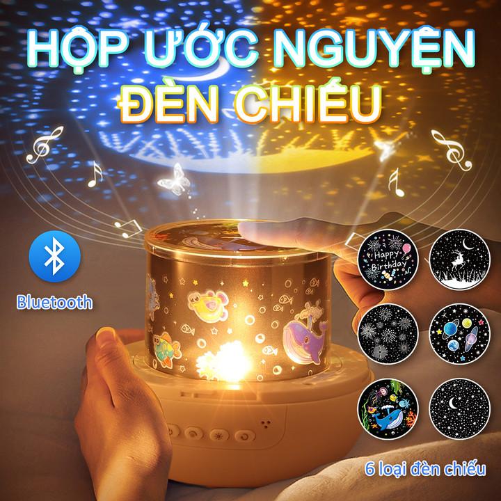  Máy chiếu LED 3D Starlight Đèn ngủ Quà tặng trẻ em dễ thương Xoay tự động 360 độ Chứa 6 slide Chủ đề Hình con nai sừng tấm Thỏ Nơ Tỏ tình tình yêu Không khí Đạo cụ tiệc sinh nhật 