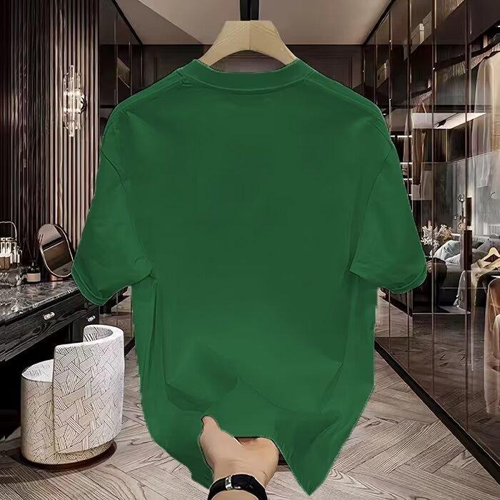 Product Introduction of Cotton 250gsm summer short sleeved T-shirt for men, casual, trendy, fashionable, printed T-shirt, round neck, sports, breathable 8