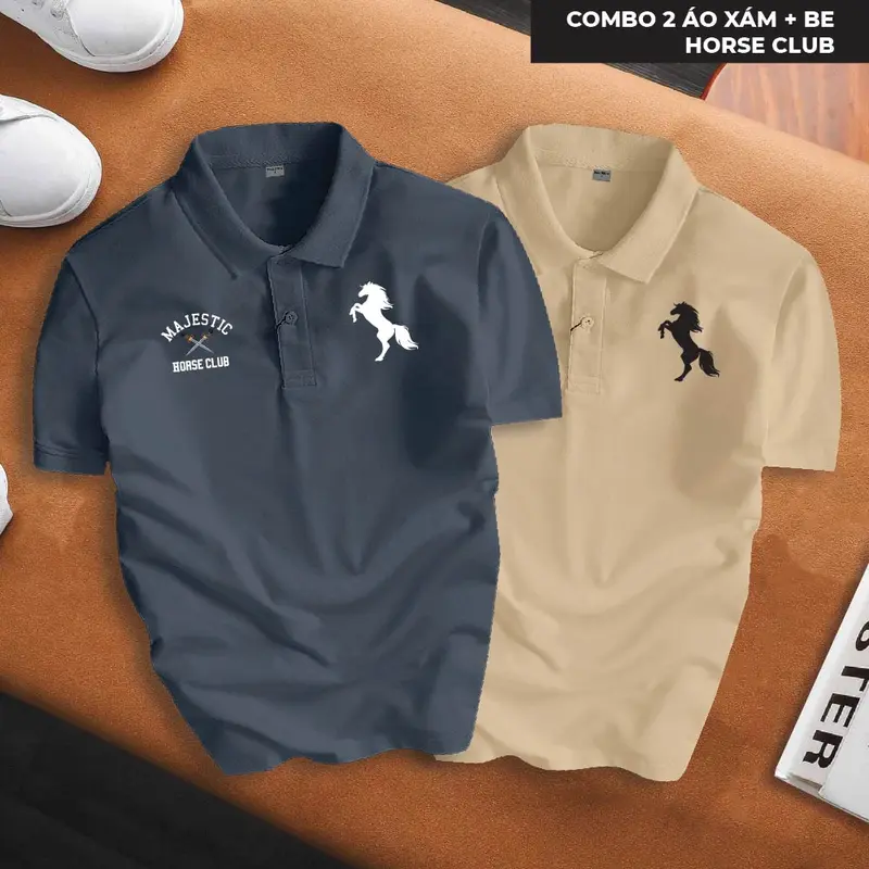 Áo Polo basic HORSE CLUB nam nữ cổ bẻ vải xịn Unisex, thanh lịch Menswear Shirt Có Cổ Thun Ngắn Tay Cộc Tay 8