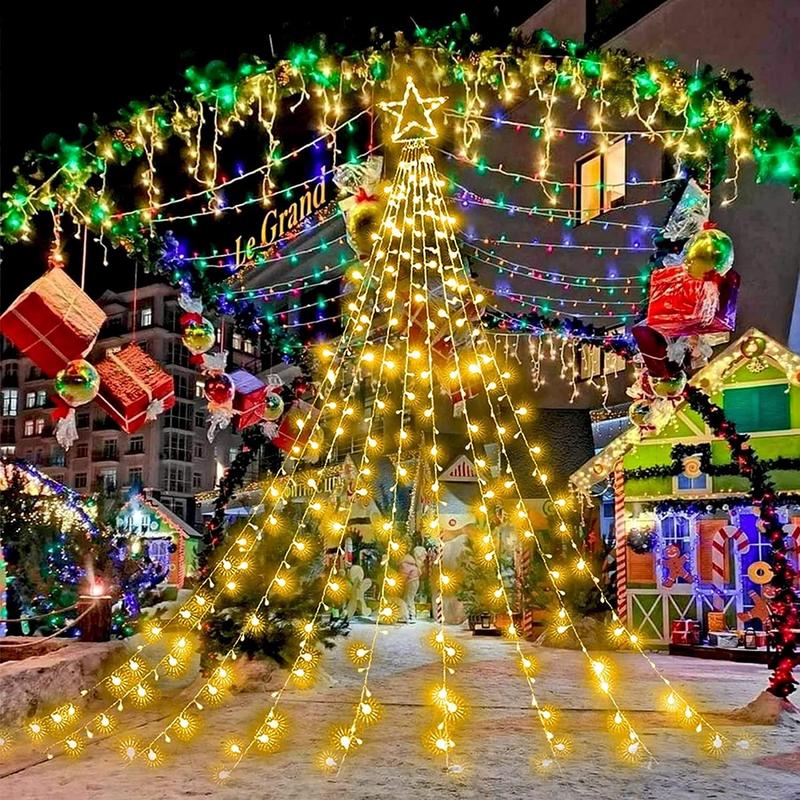 BỘ ĐÈN NHÁY THẢ MÀNH 9 DÂY THẢ KÈM 1 ÔNG SAO TO