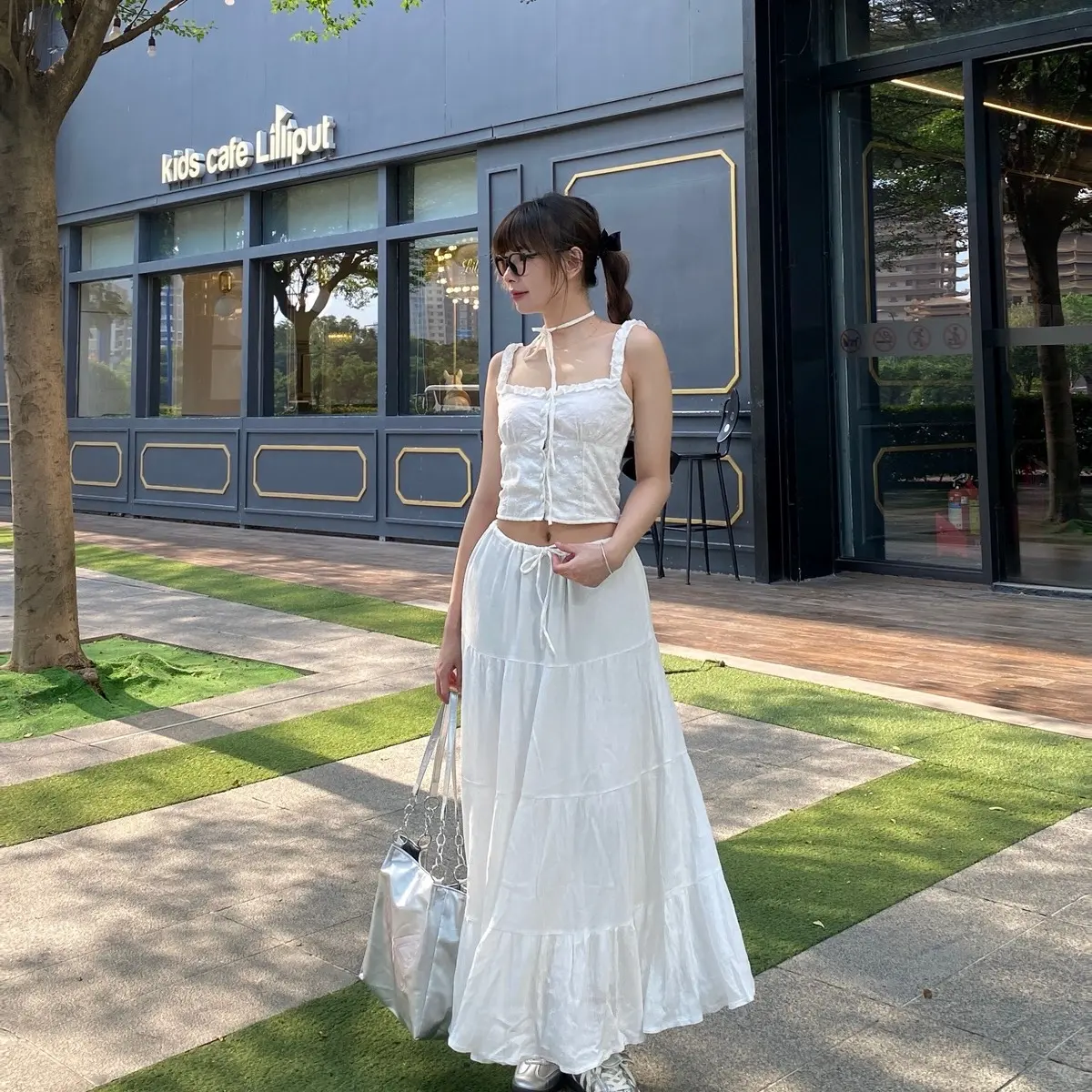 Chân Váy Xoè Tầng Dây Rút Dễ Thương