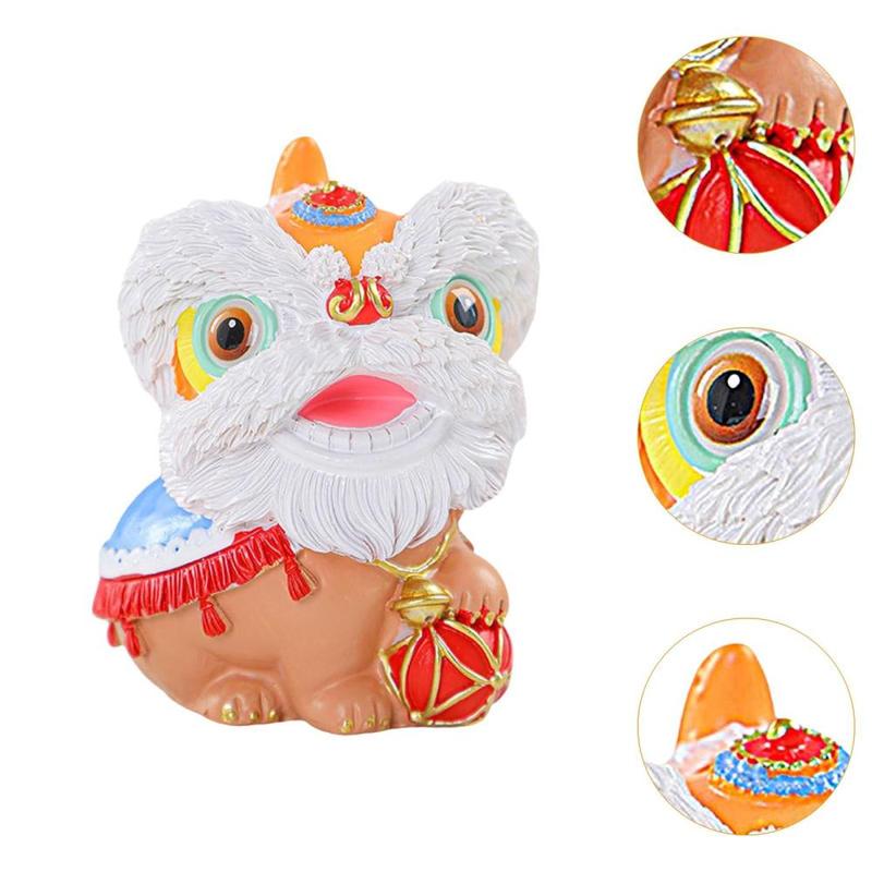 Product Introduction of Chinese Lion Dance Statue, Resin Figurine Housewarming Gift Ornament, Spring Festival Decoration for Home Shelf Bedroom 2