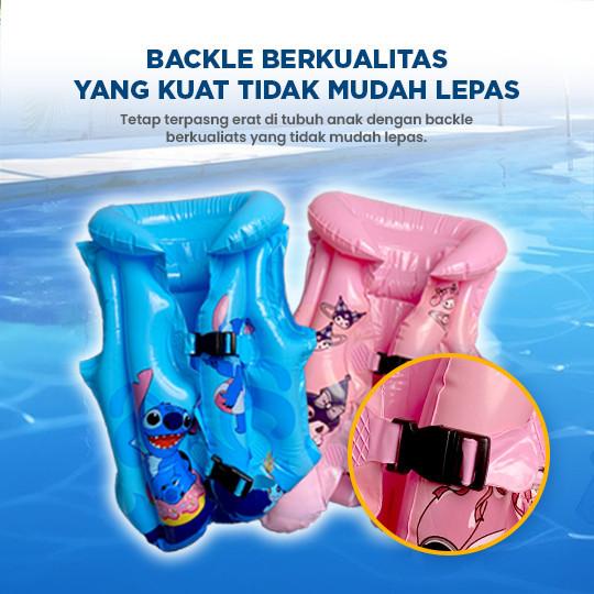 Pelampung Rompi Renang Anak Motif Kuromi Lucu Stitch Jaket Renang Pool Life Swim Vest Summer Kids 8