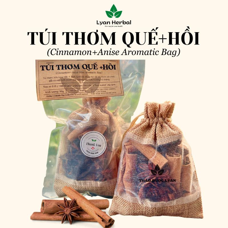 Túi thơm Quế Hồi túi thơm thảo mộc khử mùi treo xe ô tô treo tủ quần áo mùi hương an toàn sức khỏe
