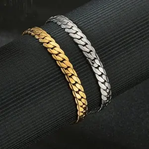 Gelang Titanium Stainless Steel Pria Wanita Anti Karat Gold Silver Bracelets Aksesoris Kulit gelang sisik naga