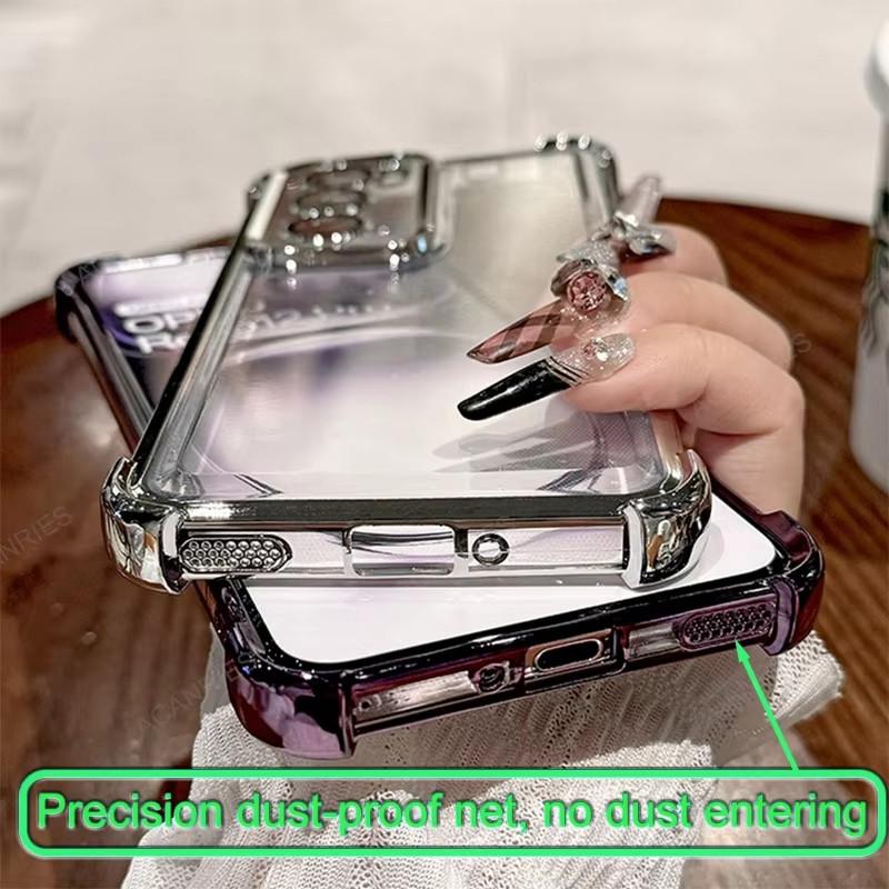 Product Introduction of Colour Clear Casing For OPPO Reno13 12 Pro F OPPOReno13Pro Reno12Pro Reno 13 12 F 5G Electroplate Transparent TPU Phone Case Shockproof Casing Protection Anti-fall Soft Back Cover 16