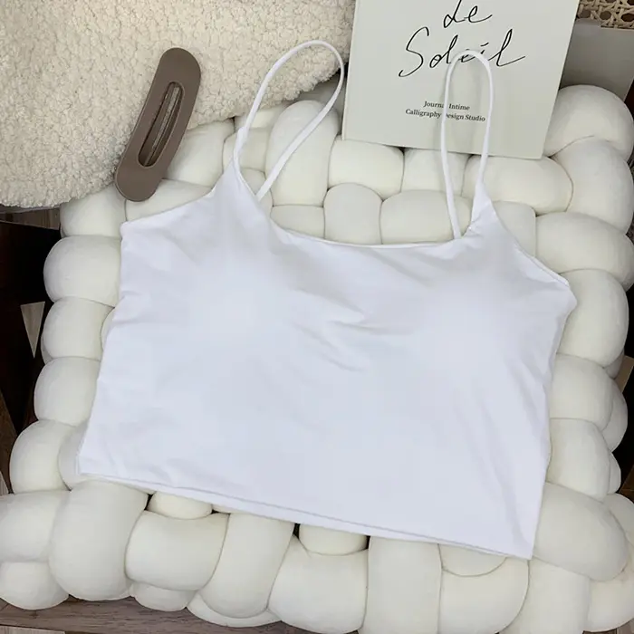 Áo Vest Liền Mạch Lụa Lạnh Nâng Ngực, Phong Cách Hàn Quốc, Gợi Cảm Và Dễ Thương, Hai Dây Liền Mạch, Lưng Đẹp, Có Đệm Ngực, Áo Ống, Có Thể Mặc Ngoài Đồ Lót 5