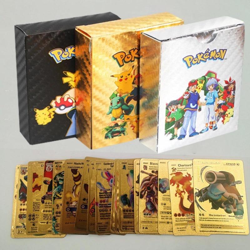  Bộ Sưu Tập Thẻ Pokemon 55 CÁI Thẻ Năng Lượng Kim Loại Vàng Vmax GX Charizard Pikachu Thẻ Tập Luyện Chiến Đấu Đồ Chơi Trò Chơi Quà Tặng Giáng Sinh 