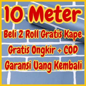 Wallpaper Dinding 10 m 10 meter 45 cm x 10 m MOTIF BATU BATA