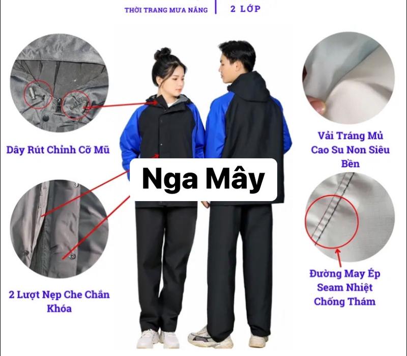 Product Introduction of Áo Mưa Bộ Cao Cấp 2 Lớp Chống Thấm Tuyệt Đối Xuất Khẩu Nhật Hàn 2