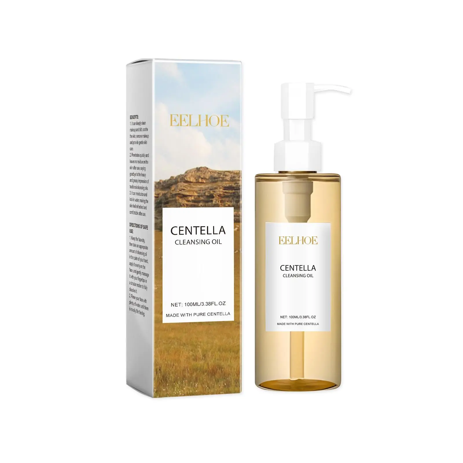 100ml Centella Cleansing Oil, 2 Counts/set Gentle Makeup Remover, Deep Cleansing Facial Makeup Remover, Facial Skin Care Product for Women & Men