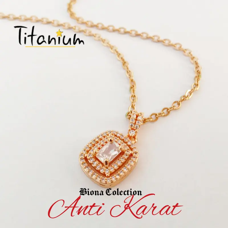 Top JEWELRY !! Kalung WANITA 100 % TITANIUM Rantai Nuri plus liontin KOTAK PERMATA model terbaru dan terlaris 2023 anti karat dan tdak luntur                        , kalung liontin wanita terbaru kekinian dan terbaru 2023 anti karat dan tidak luntur 0