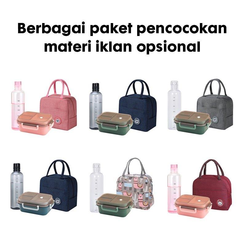 【Medan Ready Stock】Eatkit 3in1 Lunch Box Set | Kotak Makan 2 Tingkat 3 Sekat Anti Tumpah | Lunch Box Susun Free Sendok Garpu Portable | BPA Free【COD】