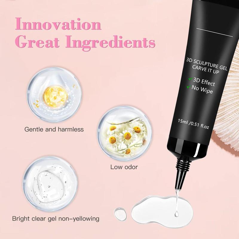 3D Nail Rhinestone Glue, Super Strong Gel Glue for Nail Charm, Nail Art Jewel Diamonds Gel for Women and Girls, Christmas Gifts for Girls 4