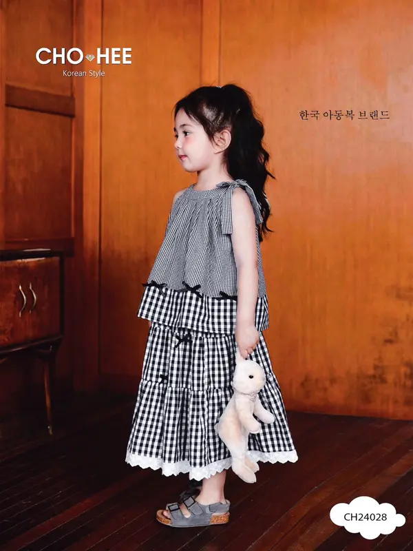 Set Váy caro siêu hot hit cho bé gái đi tiệc đi chơi 1