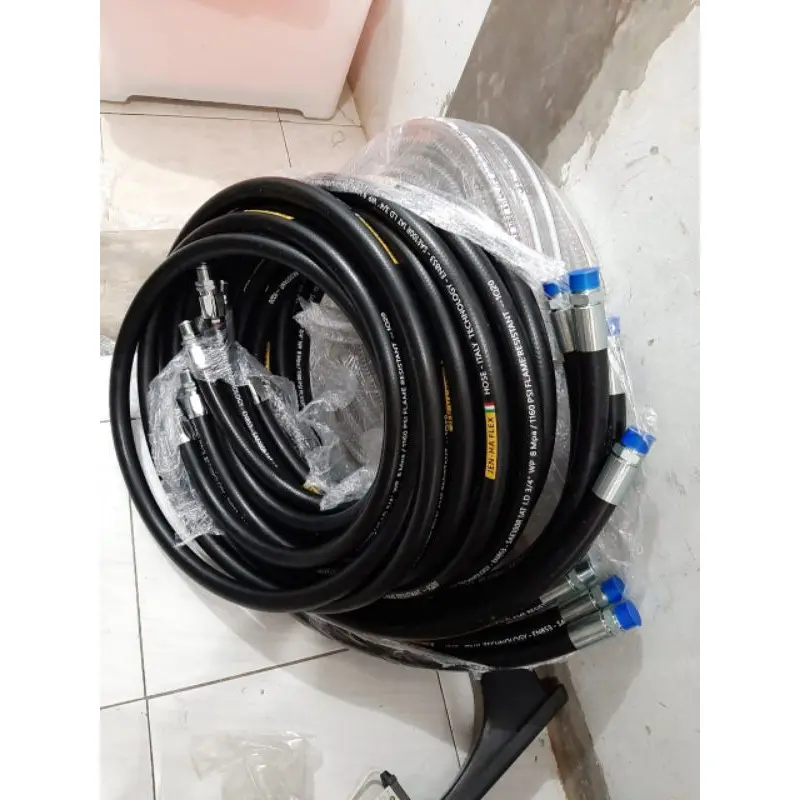 Selang Hitam Pom Mini Panjang 4 Meter Type R1 Kawat Baja Hose Swivel Press 3/4 Untuk Nozzle 1