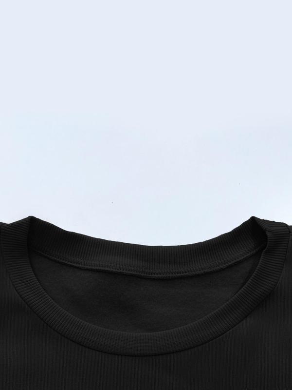【Plus Size】 Letter & Heart Print Crew Neck Sweatshirt, Casual Long Sleeve Pullover for Fall & Winter, Women's Plus Clothing for Daily Wear 8