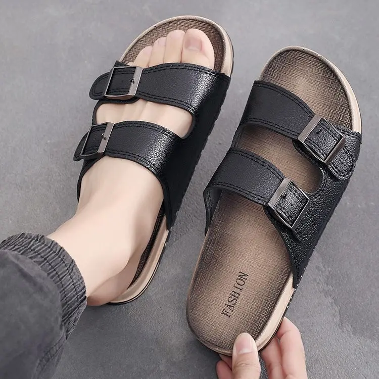 Trendy Summer New Men's Slippers for Outdoor Use Thick Sole Fashionable High-Value Cool Slippers Soft Sole Outdoor Wear Ins Style Men