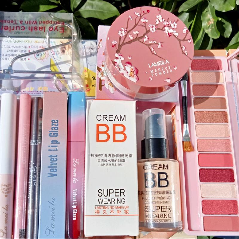 Bộ trang điểm Lameila 8 món dành cho người mới tập makeup son phấn phủ kem nền