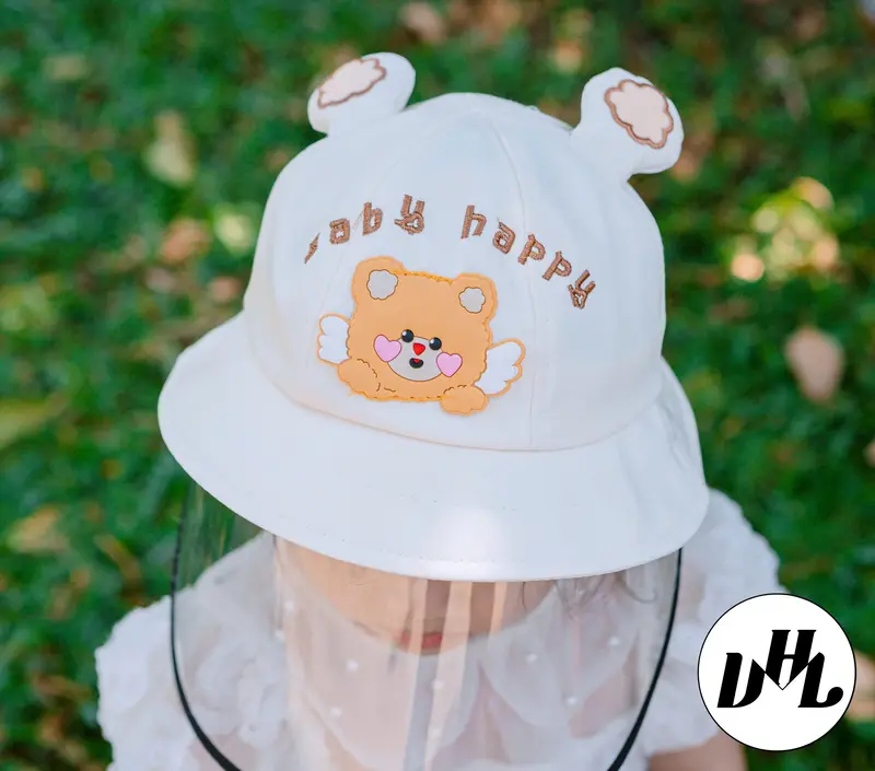 NÓN CHẮN GIÓ CẢN BỤI GẤU HAPPY (3 tháng-18 tháng) cho bé trai và gái 4