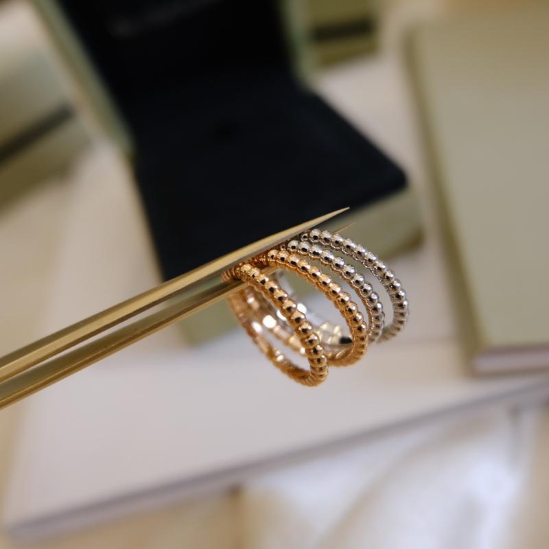 Nhẫn Hạt, Phiên Bản Cao, Dành Cho Nữ, Mạ Vàng Hồng 18K, CNC Chạm Khắc, Nhẫn Hạt Tròn Đôi, Trang Sức Tay, Tháng Mười Một 2