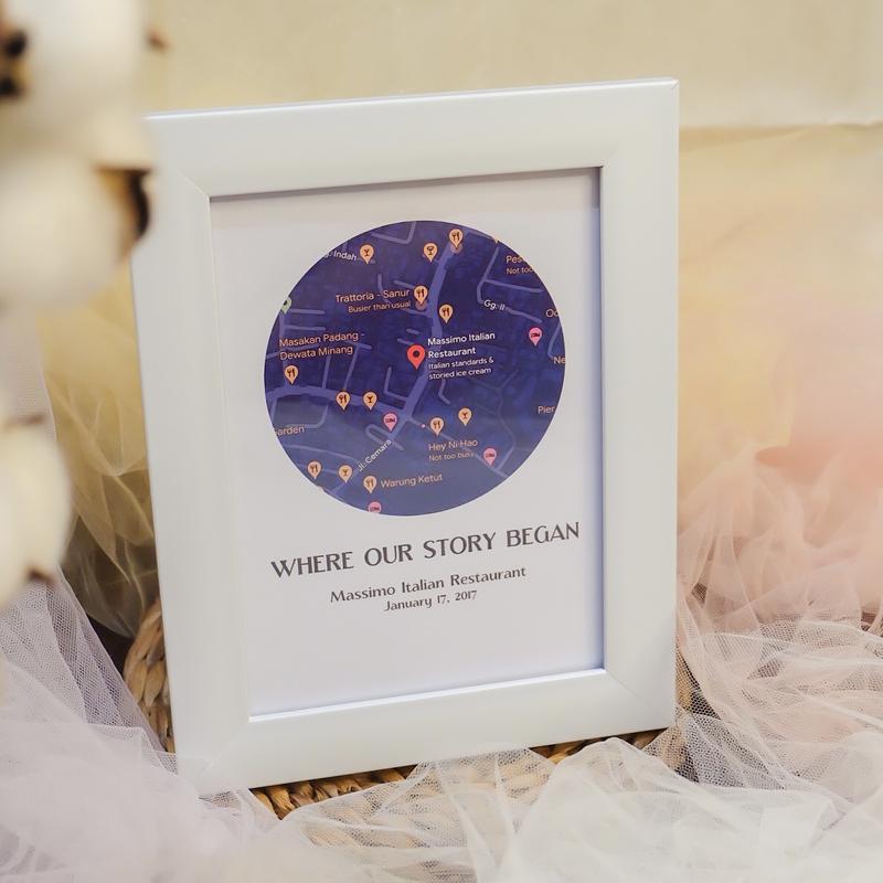 Maps Location Frame / Our First Date Frame / Date Location / Hadiah Pacar / Hadiah Anniversarry 0