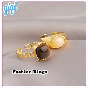 COD Cincin Emerald Retro Style Vintage / Ring Cincin Wanita Simple Adjustable Aesthetic Aksen Zikron Mata Kucing Y2K Kekinian