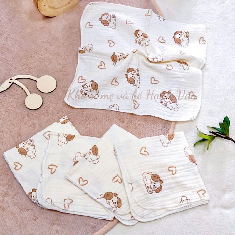 Product Introduction of Set 10 Khăn Sữa Muslin 2 Lớp Và 4 Lớp Cho Bé Siêu Mềm Mại Đa Năng Làm Khăn Lau, Yếm, Khăn Tắm 37