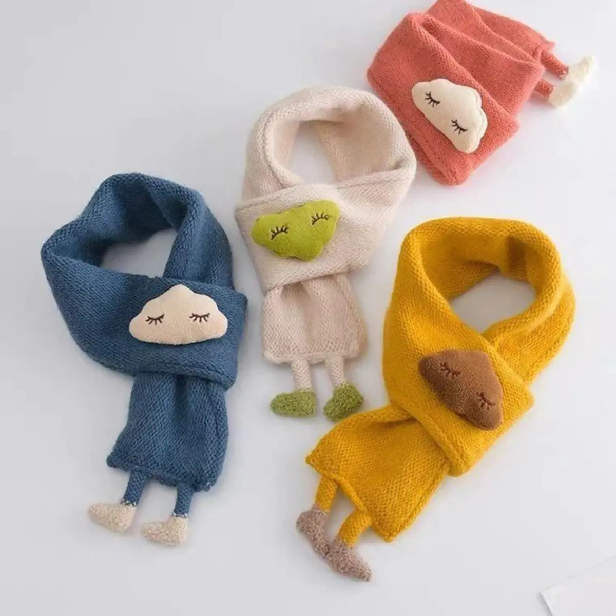 Winter Cute Clouds Baby Scarf Knit Warm - Soft and Cozy Baby Accessory
