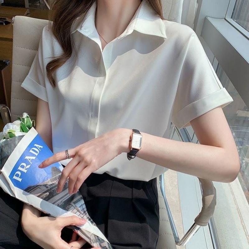 Product Introduction of Áo Sơ Mi Trắng Tay Ngắn Nữ Rymola, SơMi Ngắn Tay,Thời trang Công Sở, Somi Trắng Bigsize, Chất Vải Cotton Không Nhăn 41
