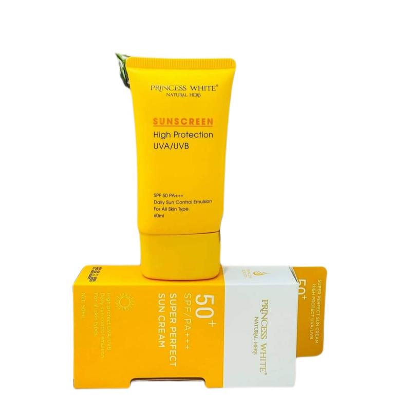 Kem Chống Nắng Sunscreen SPF 50 PA+++ Princess White Giúp Bảo Vệ Làn Da Dưới Tia UV Ánh Sáng Xanh 60ml