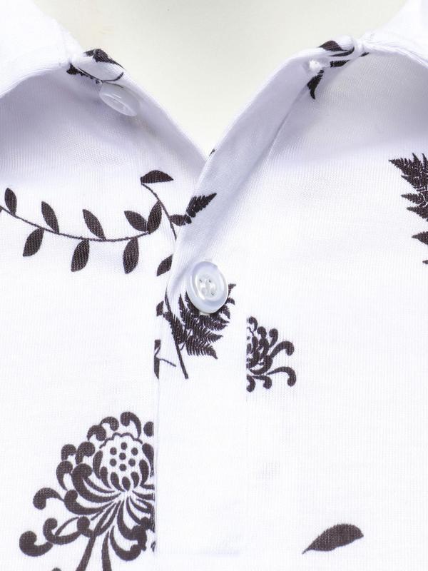 Men's Plants Print Short Sleeve Polo Shirt, Regular Fit Casual Button Front Polo Neck Top, Men's Clothes for Summer Daily Wear 6