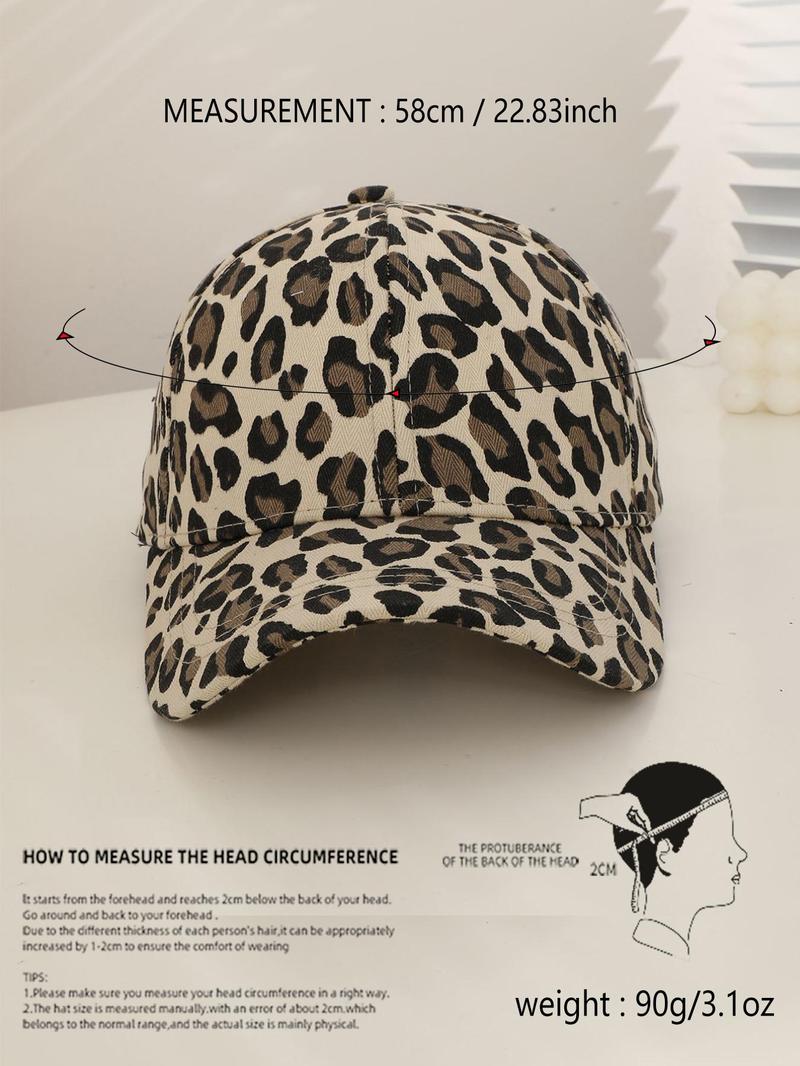 Product Introduction of Vintage Leopard Print Baseball Cap, Casual Outdoor Sports Hat for Men & Women, Fashion Accessories for Daily Wear 5