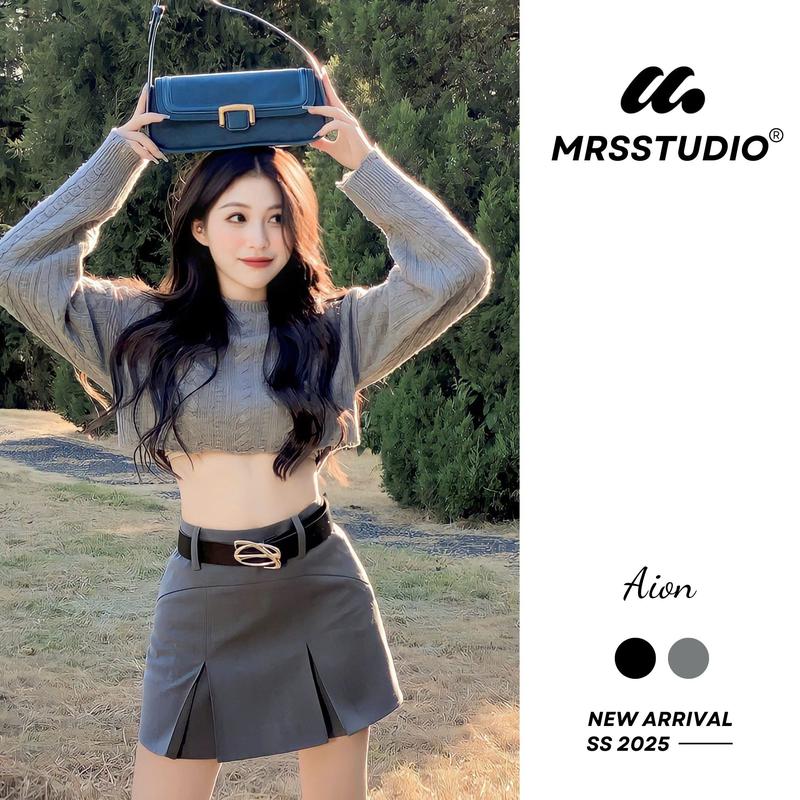  Chân váy ngắn y2k xếp ly hot 2023 Nữ Kem Nhung Women Voi Kim Tuyến Ghi 