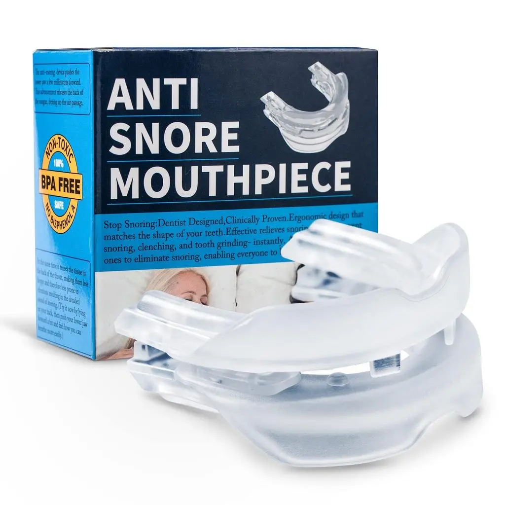 Flexible Silicone Anti Snoring Mouthpiece, Adjustable Gear Mouth Guard, Sleep Aid for Men & Women, Snoring Solution, Oral Care Product