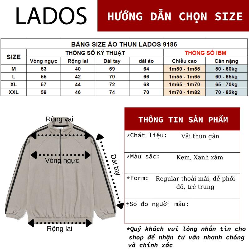 Áo thun nam phối sọc có dây kéo LADOS-9186 chất liệu thun gân sóng cao cấp, phong cách trẻ trung dễ phối đồ 8