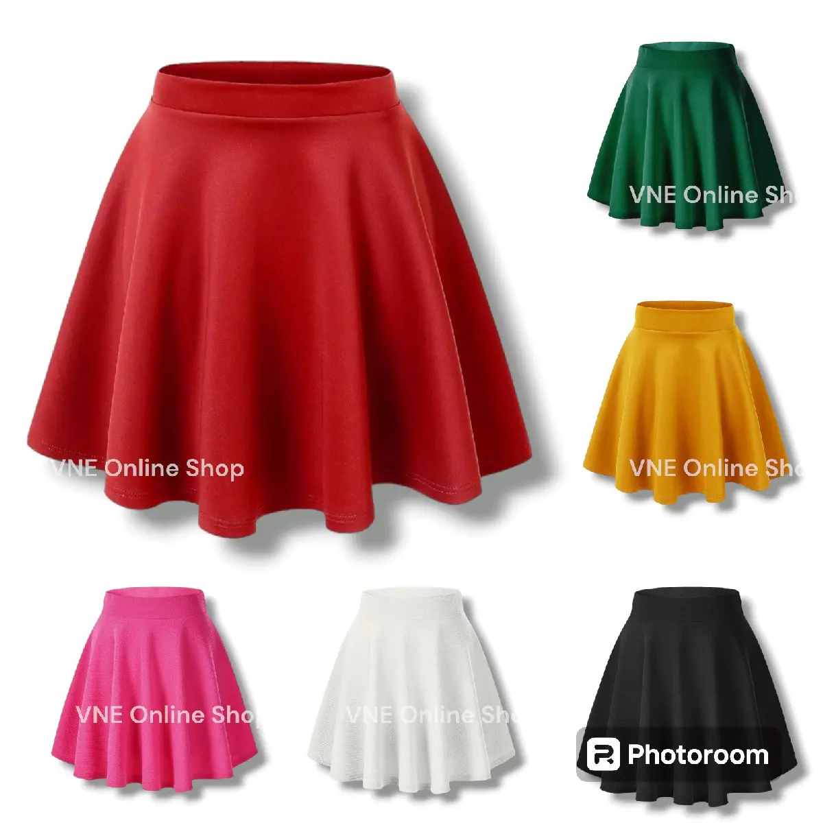 Skater Skirt Mini Cotton Women Fashion Korean Style Cute Plain Elastic Loose Skirts Breathable Fit Womenswear Blouse Bottom Comfortable Everyday Lightweight
