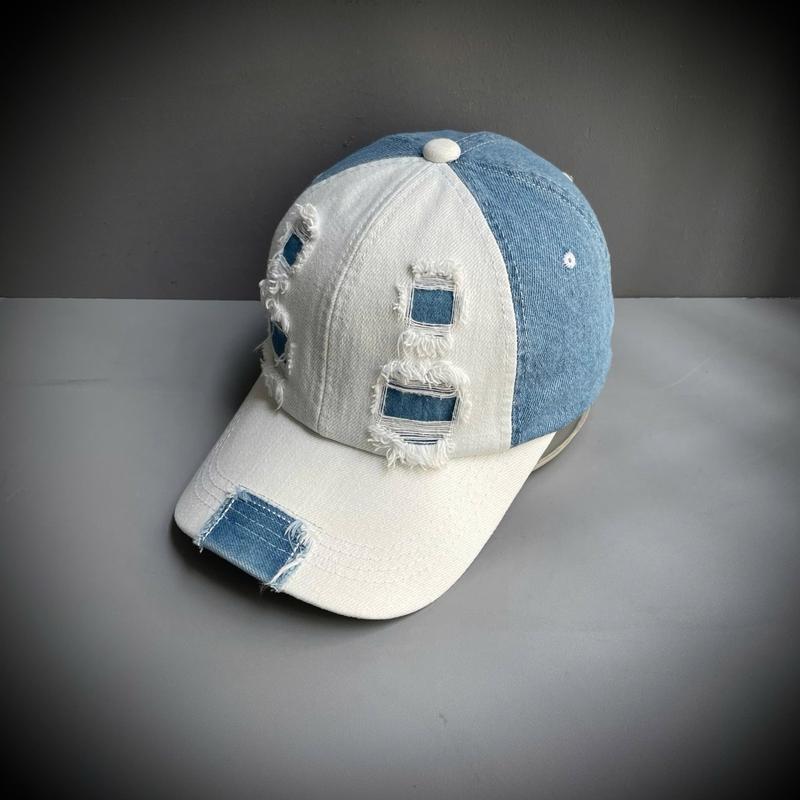 Nón kết jean wax rách phối 2 màu thời trang MS331