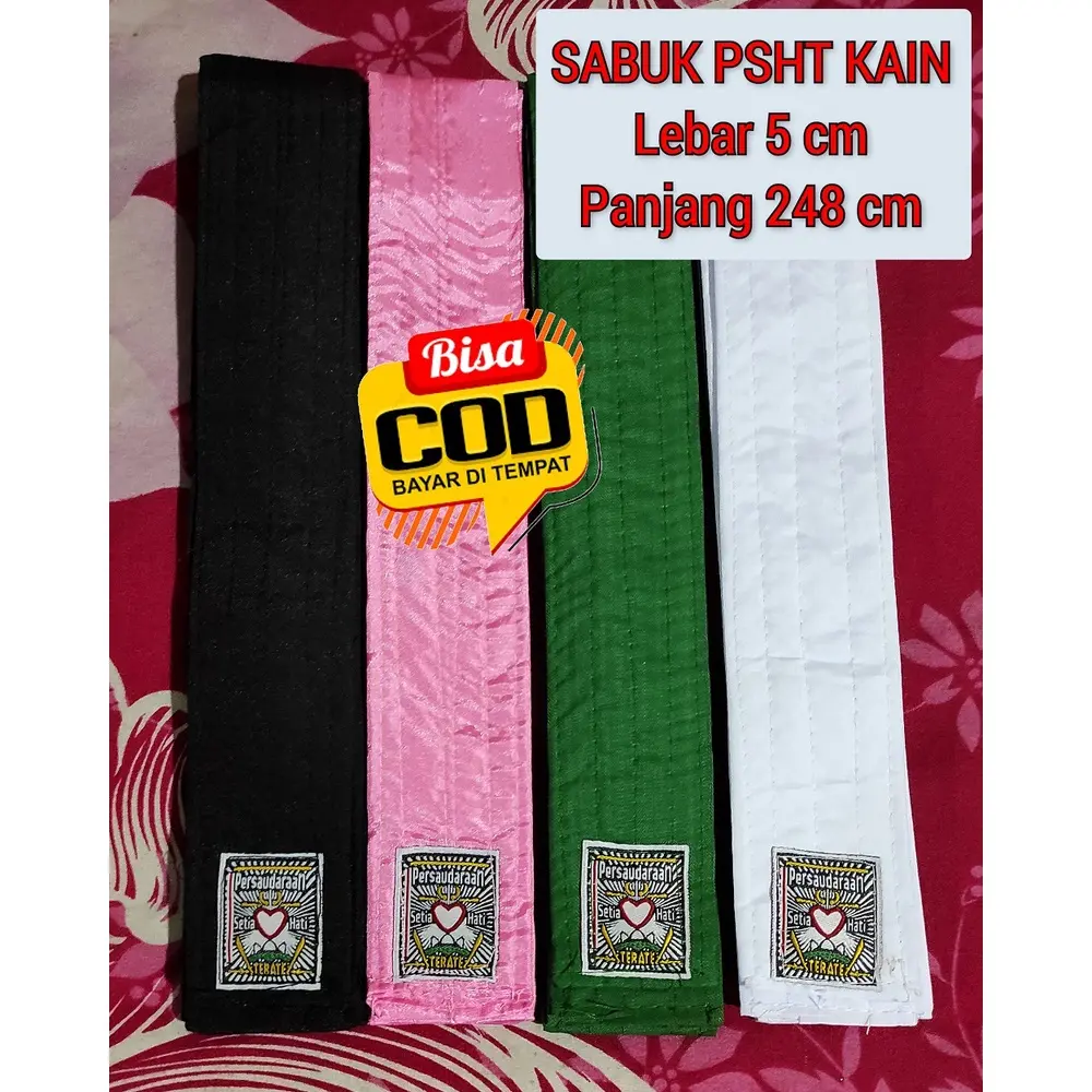 Sabuk PSHT SH Terate Siswa Polos Hitam Jambon Sabuk Polos Hitam Jambon Hijau Putih Siswa PSHT Sabuk Silat PSHT Sabuk Latihan Pencak Silat