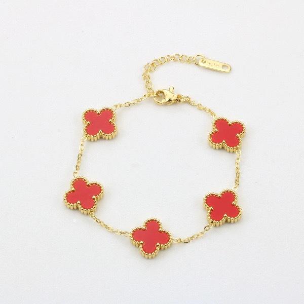 Bộ Vòng Tay Và Vòng Cổ Cỏ Bốn Lá, Phụ Kiện Cao Cấp, Giá Cả Phải Chăng, Trang Trí Thép Titan 18K, Dây Chuyền Áo Len, Món Quà Tốt Nhất Cho Bé Gái Và Bạn Gái 8