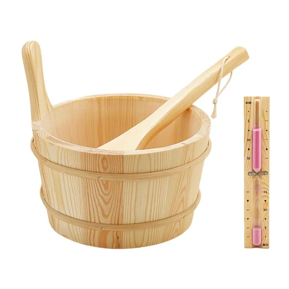 Sauna Bucket and Ladle 4L Sauna Accessory for Bathrooms Hotel Home