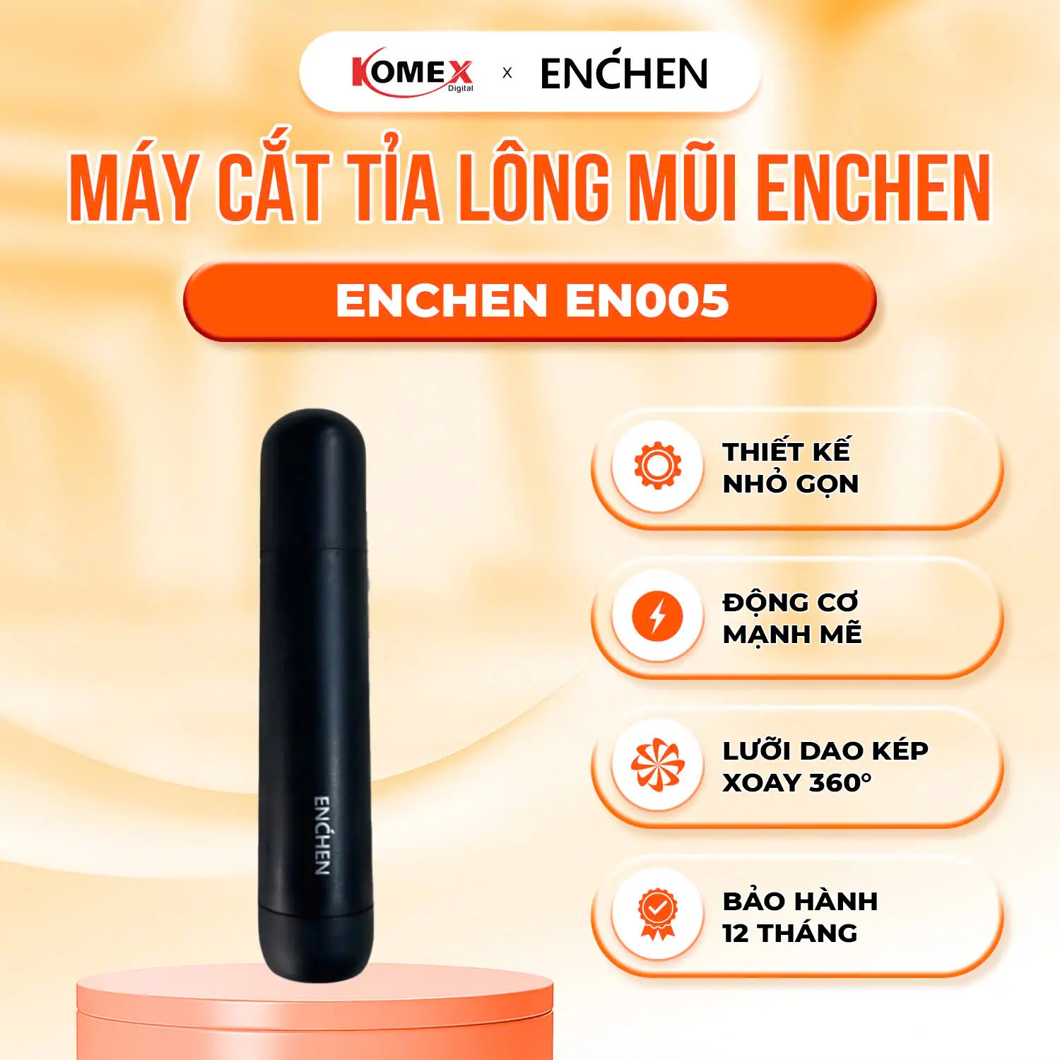 Máy Cắt Lông Mũi, Tỉa Lông Mũi Cắt Êm Ái, Nhỏ Gọn Tinh Tế Lưỡi Nổi Xoay 360 Độ