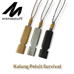 Kalung Peluit Pluit Aluminium Mini EDC Hiking Camping Survival Whistle