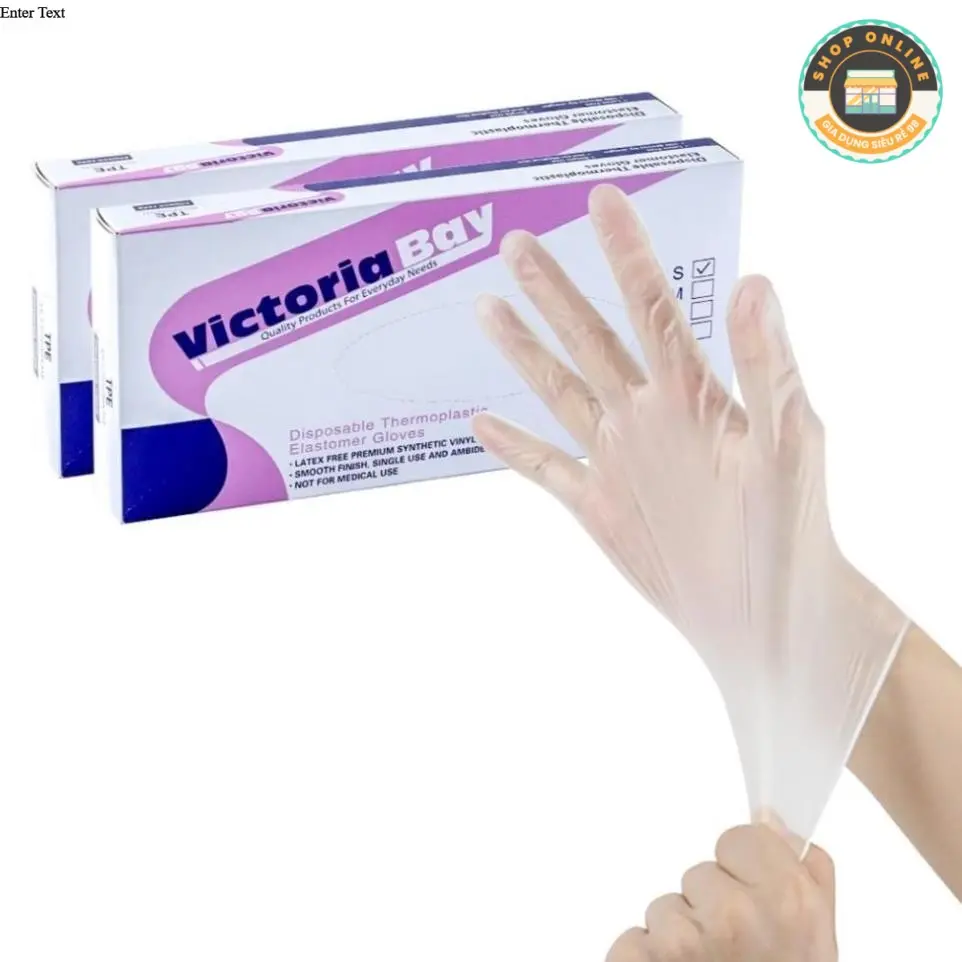 98 Hộp 100 găng tay nấu ăn siêu dai Victoria Bay làm bếp siêu dai chất liệu TPE không mùi chống nhăn Loại 1