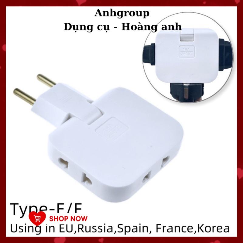 ￼Phích Cắm Chuyển Đổi 3 Trong 1 Xoay 180 Độ Bằng ABS Chịu Nhiệt Có Thể Điều Chỉnh 0